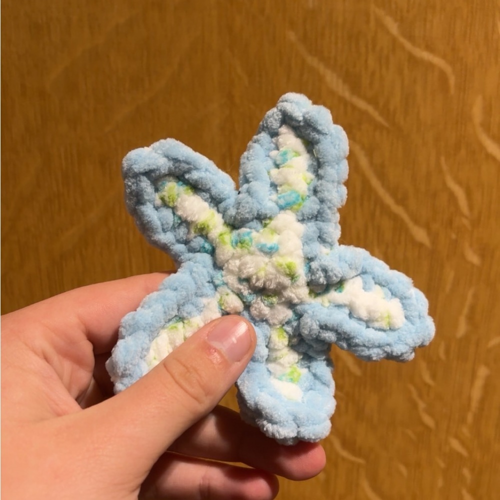 Plush Starfish Stuffed Animal - Blue and White